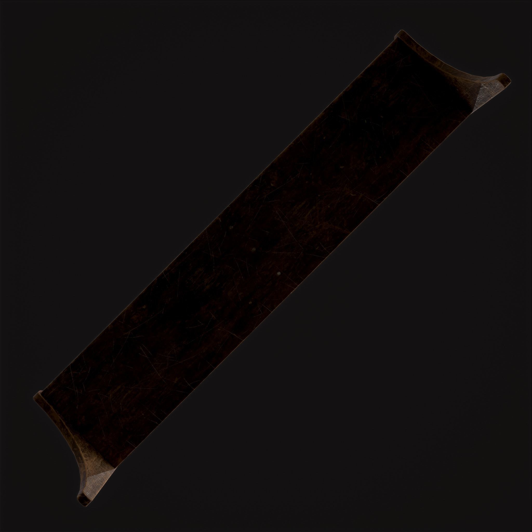 Rustic Wooden Wall Mounted Shelf  Low-poly 3D model_13