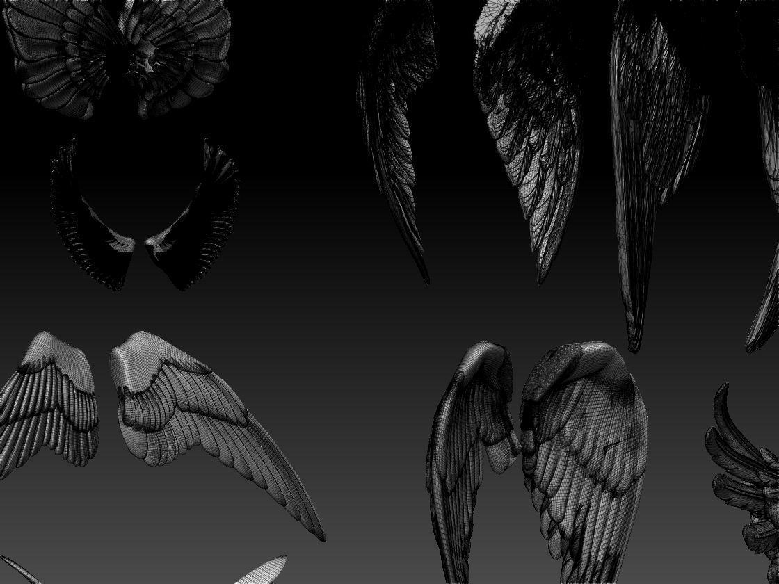 wings angel - angel 3D model 3D printable | CGTrader