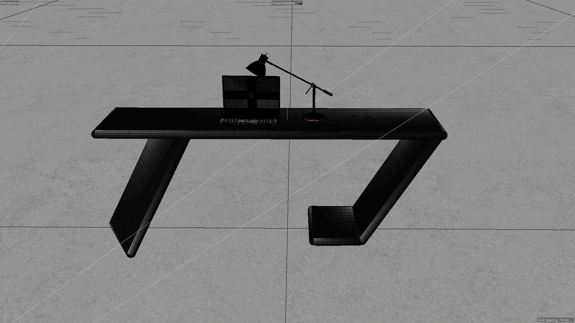 Modern Desk Design 3D model_6