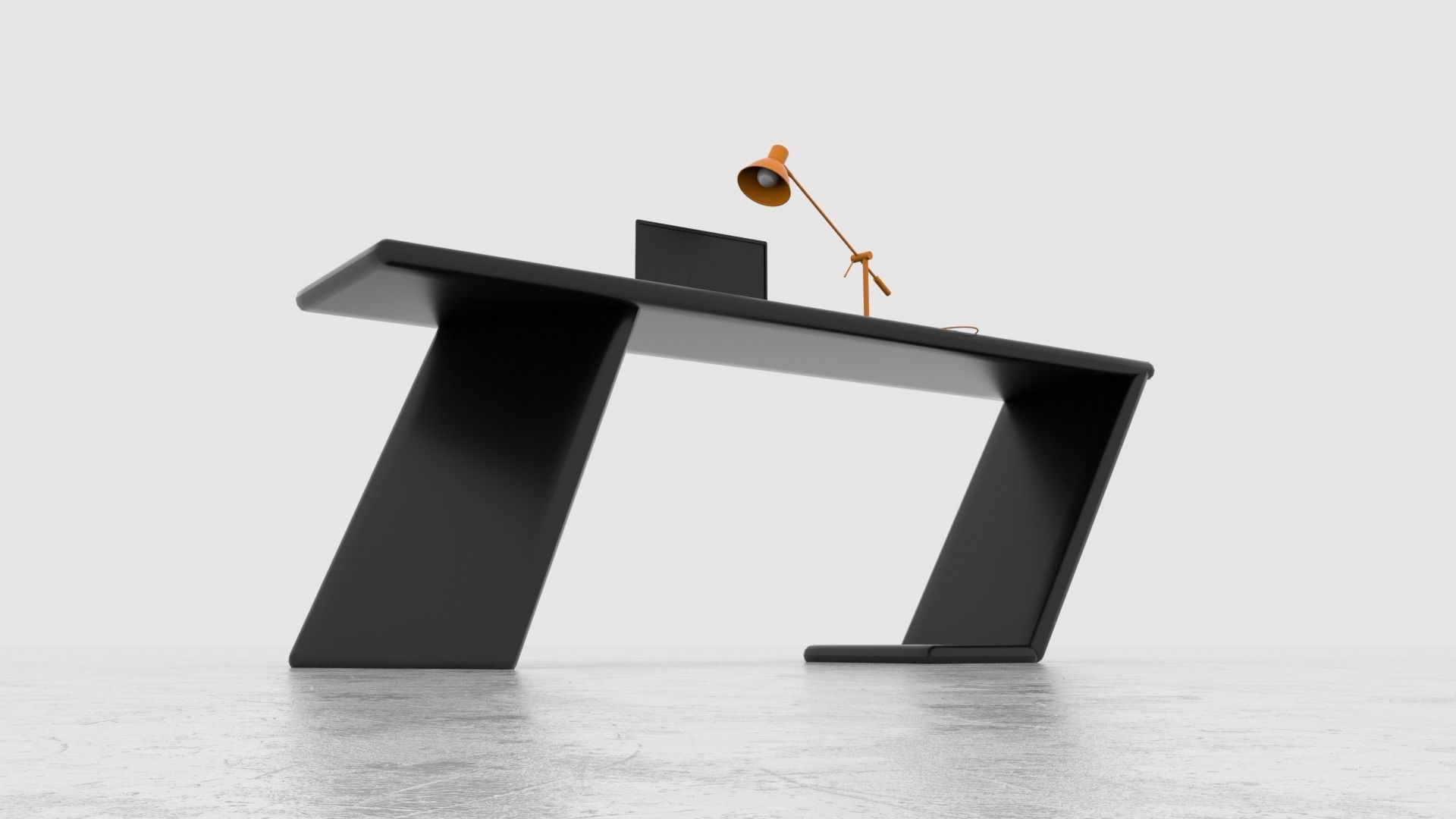 Modern Desk Design 3D model_5