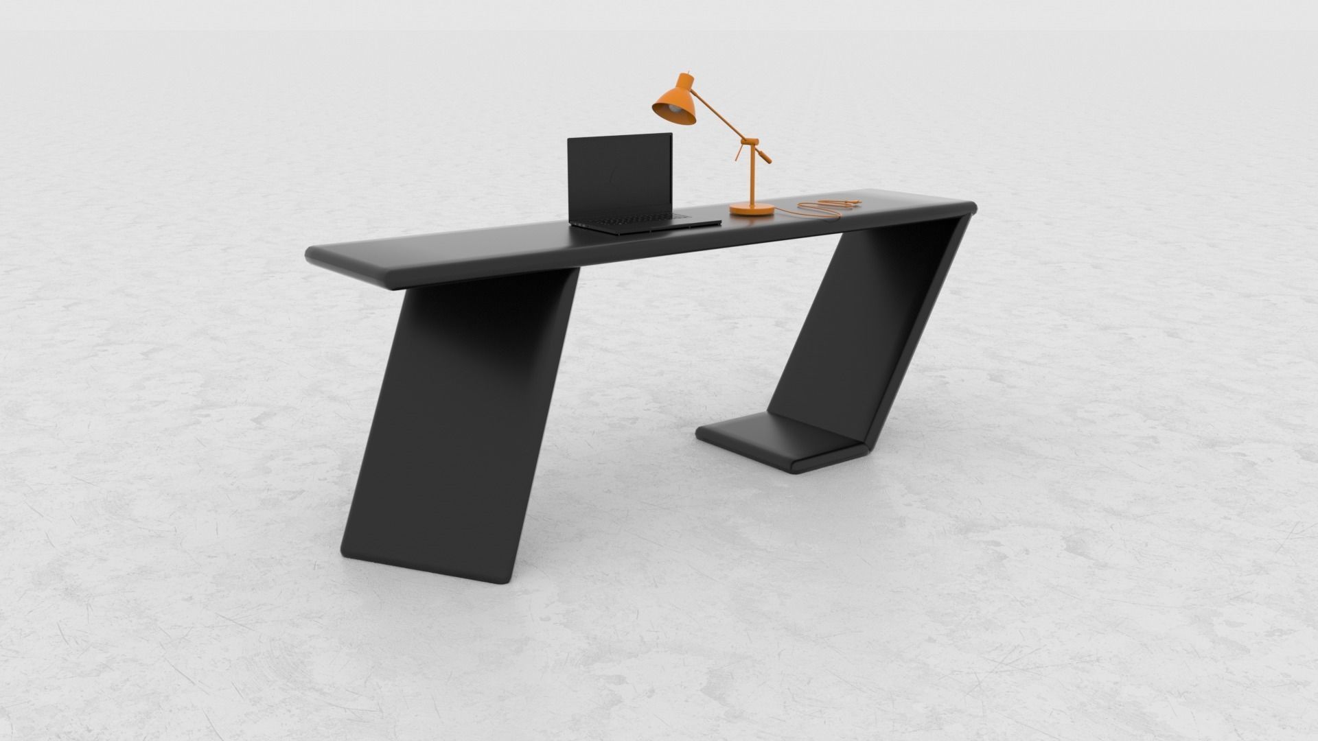 Modern Desk Design 3D model_2