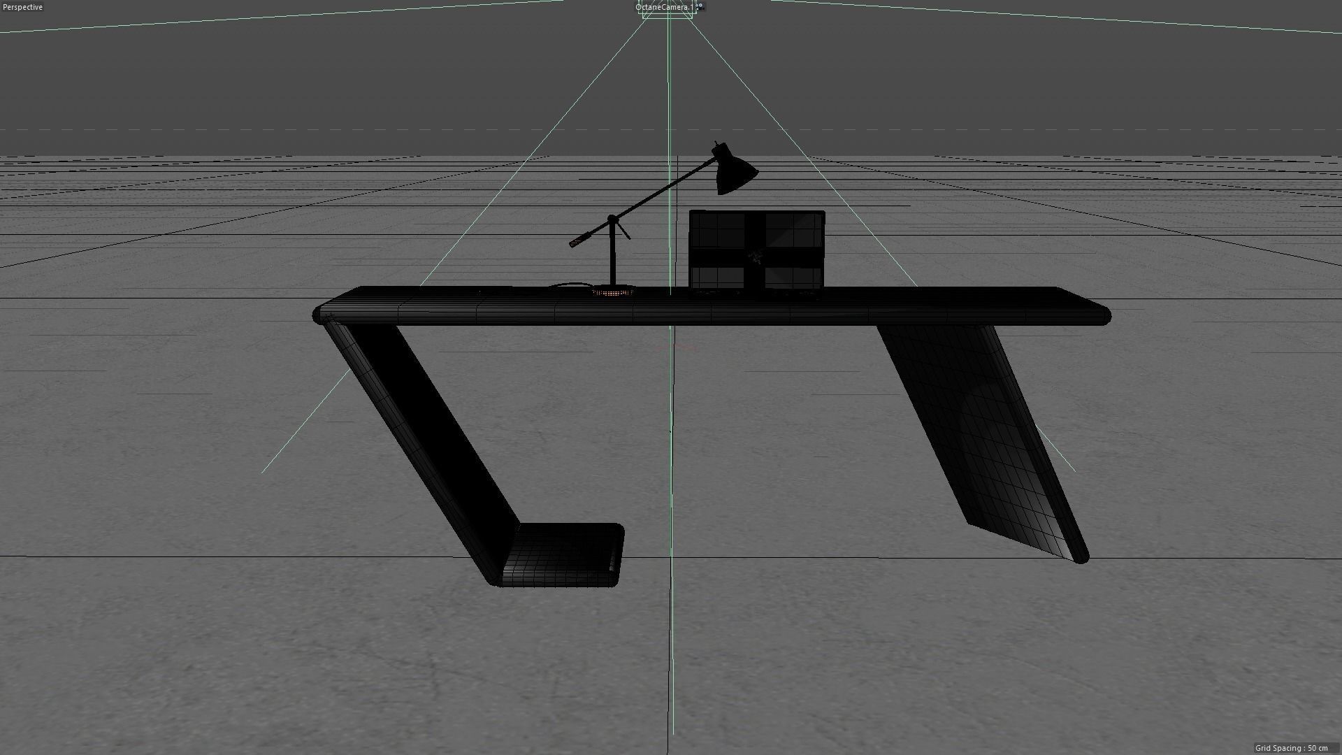 Modern Desk Design 3D model_8