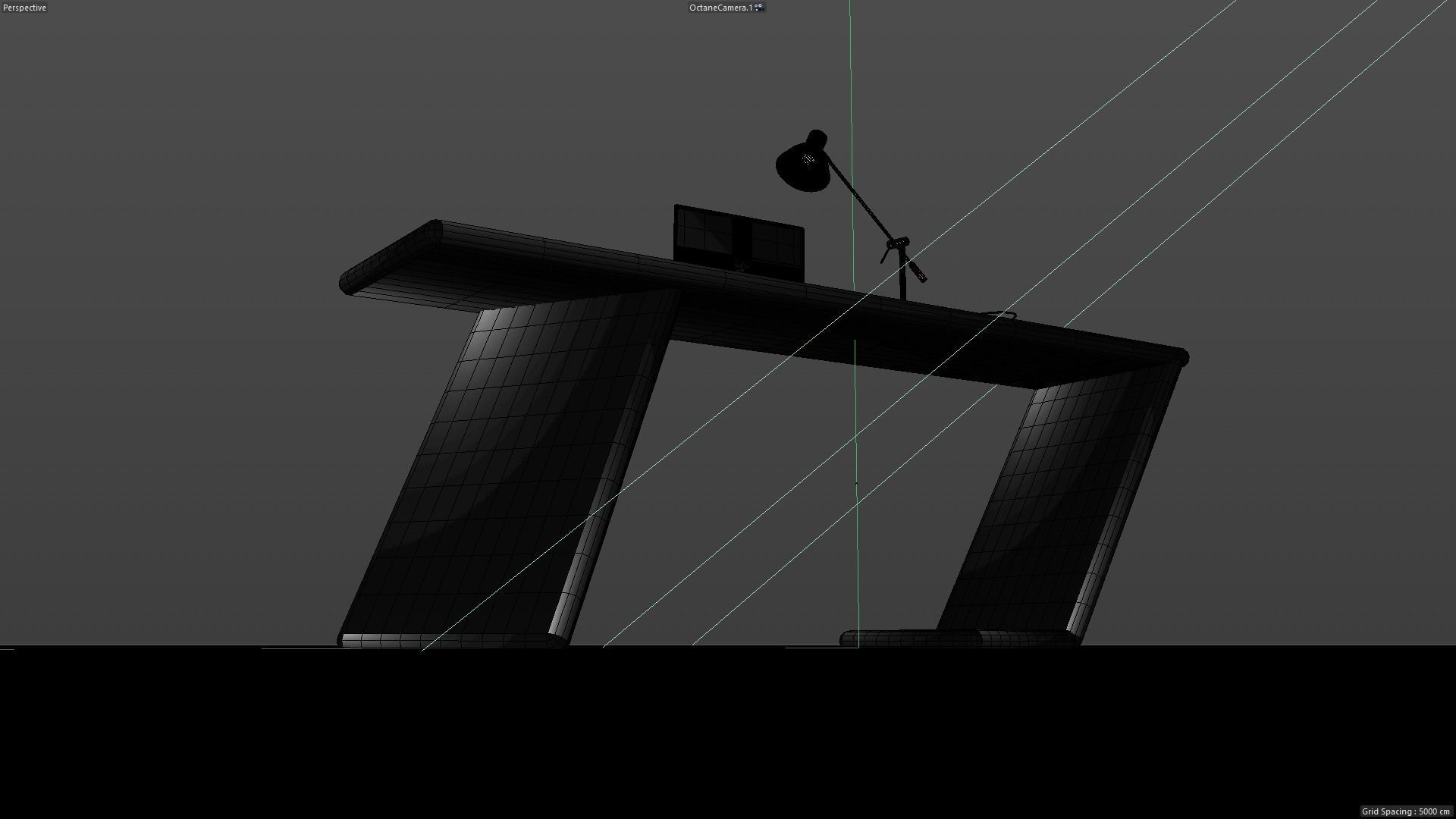 Modern Desk Design 3D model_7