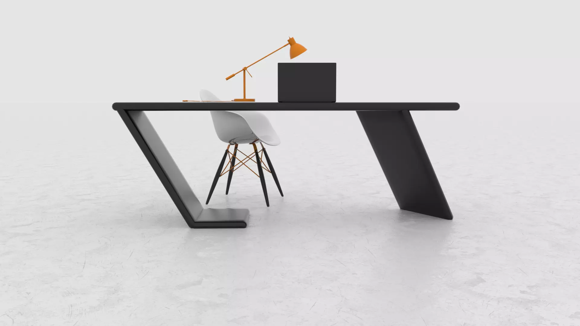 Modern Desk Design 3D model_0