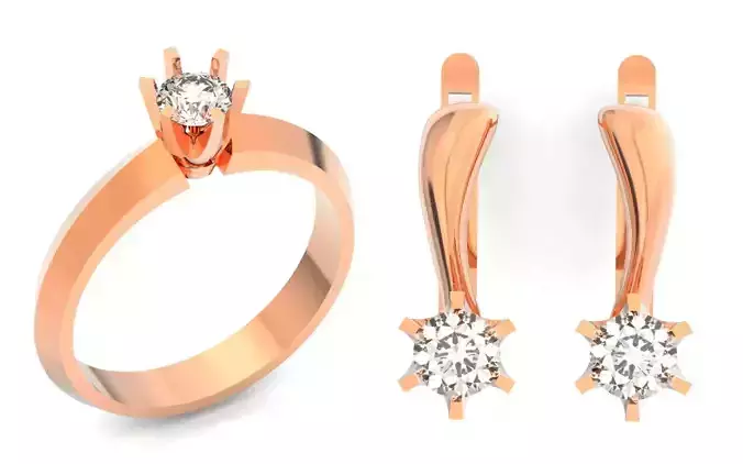 classic set ring and earrings diamond 6 paws tiffany 520