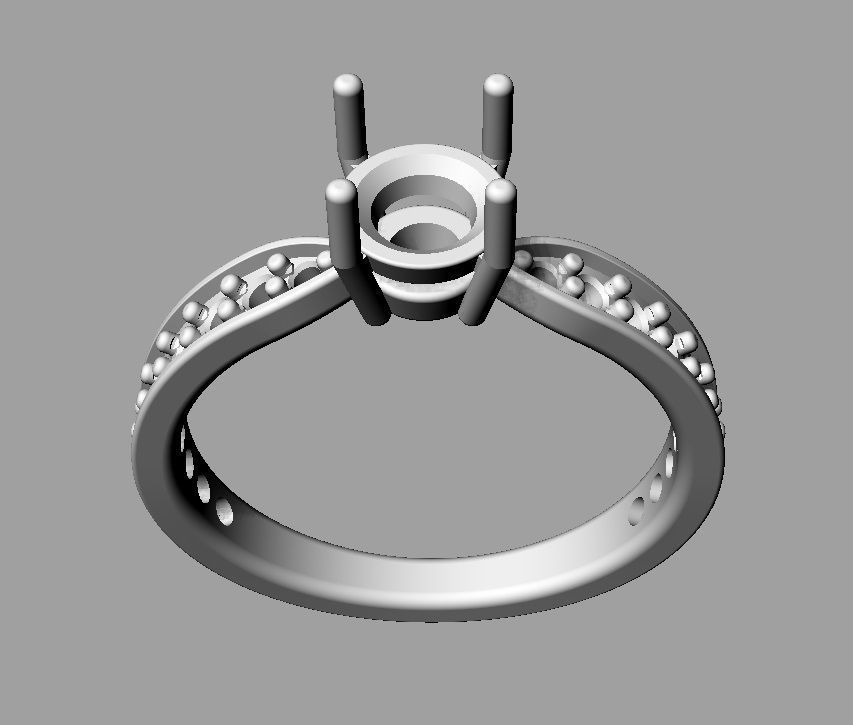5mm Solitaire Ring 3D print model_8