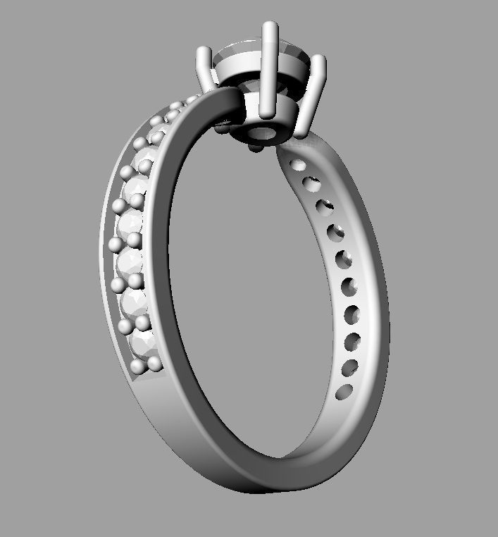 5mm Solitaire Ring 3D print model_14