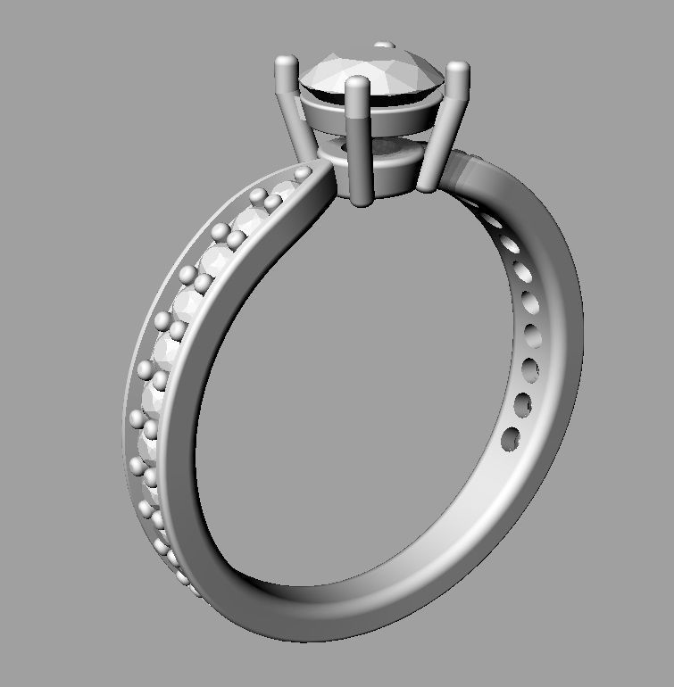 5mm Solitaire Ring 3D print model_13