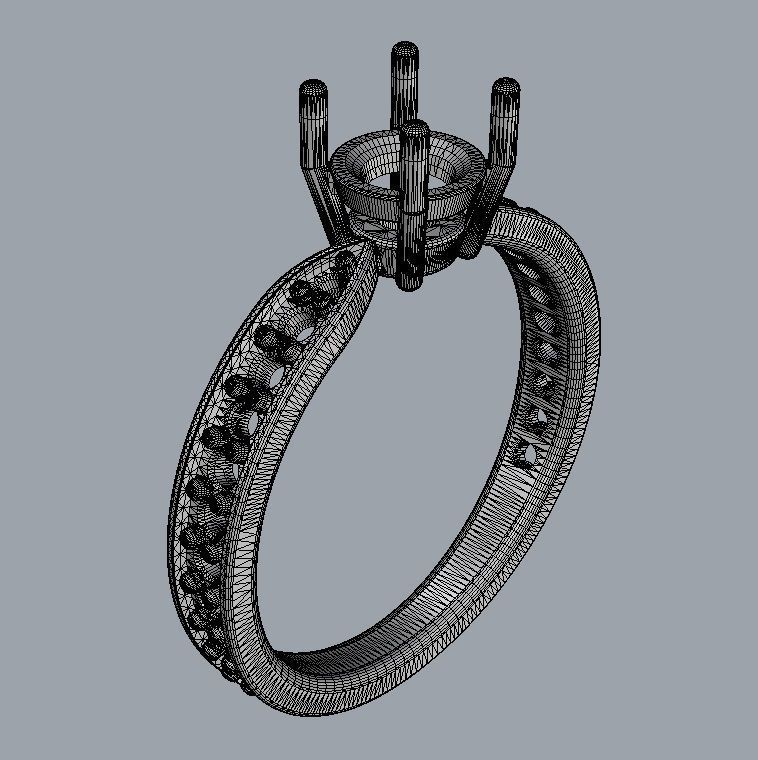5mm Solitaire Ring 3D print model_9