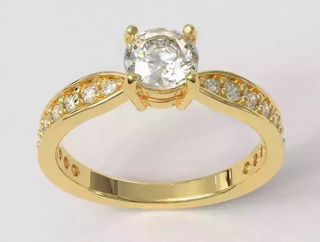 5mm Solitaire Ring 3D print model
