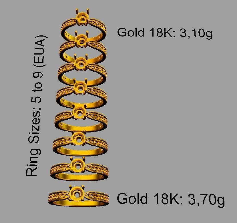 5mm Solitaire Ring 3D print model_5