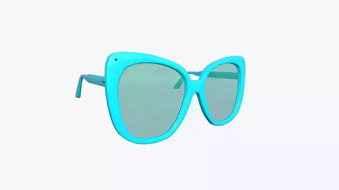 Sunglass J06 Light Blue - Character Design Fashion Low-poly 3D model