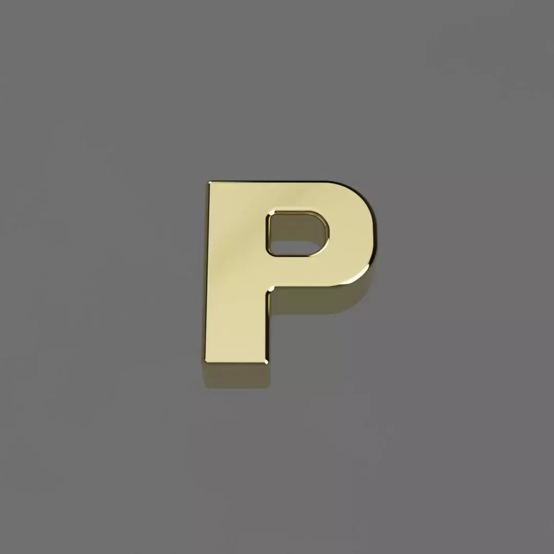 Alphabet P Letter Pendant 3D Model for Necklaces 3D model 3D printable ...