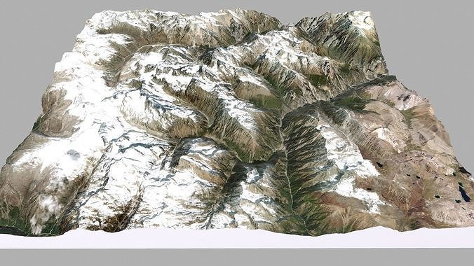 Mountain landscape in Tibet Nyingchi 3D model