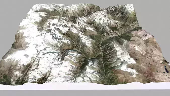 Mountain landscape in Tibet Nyingchi 3D model