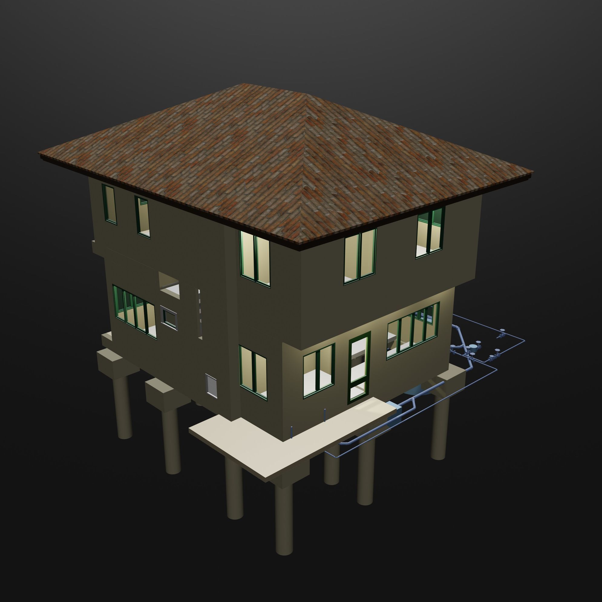 House under construction 3D model_4