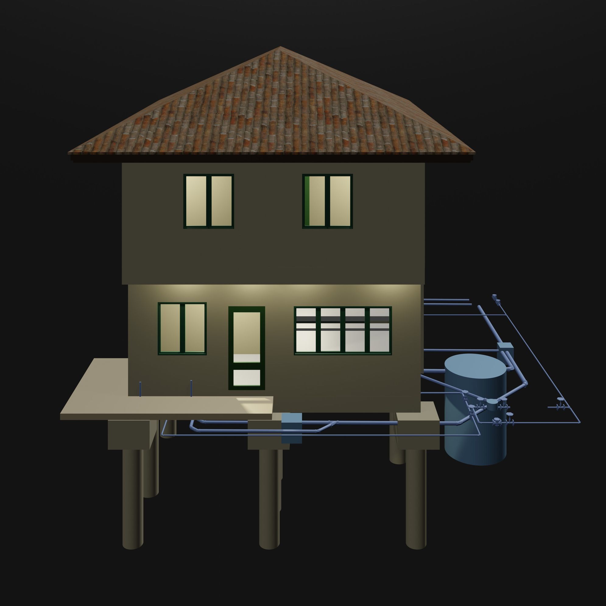House under construction 3D model_2