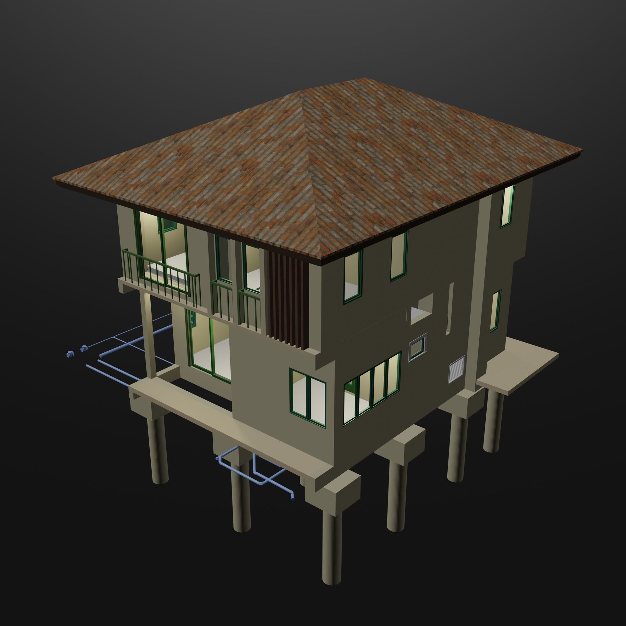 House under construction 3D model_3