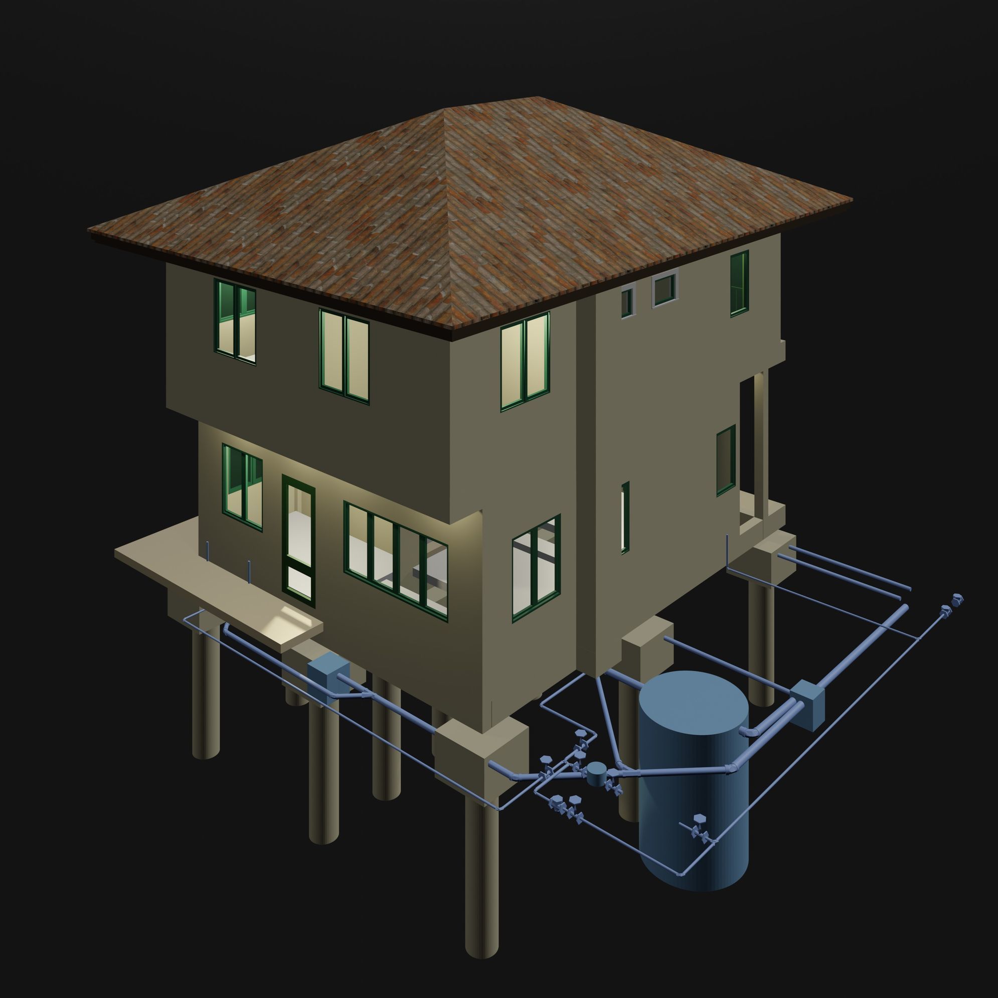 House under construction 3D model_1