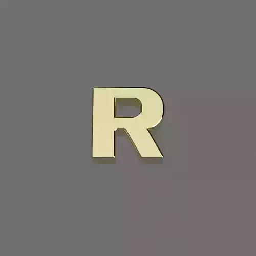 Alphabet R Letter Pendant 3D Model for Necklaces