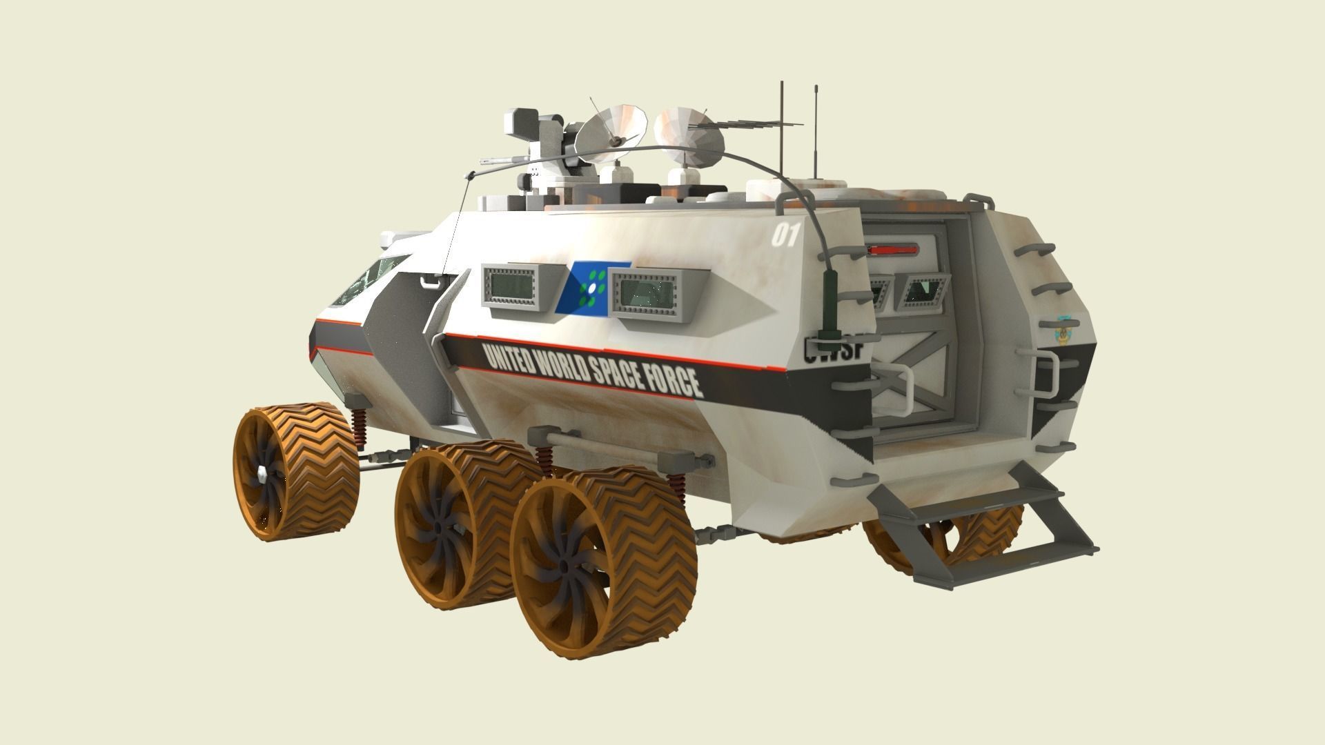 Mars Transportation Vehicle - Sci-Fi Armored Space Vehicle 3D model_2