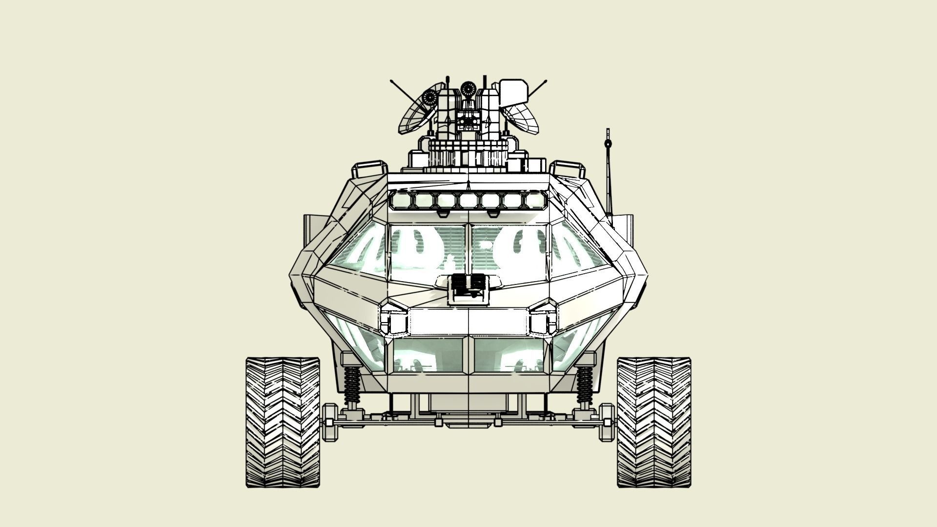 Mars Transportation Vehicle - Sci-Fi Armored Space Vehicle 3D model_24