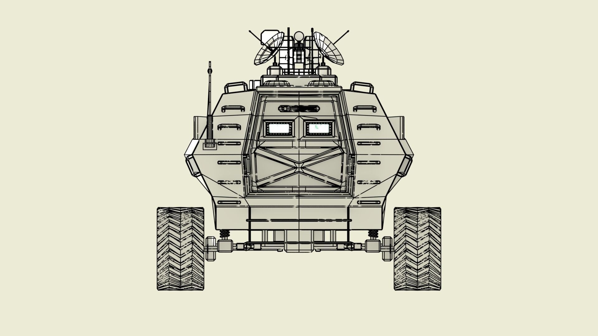 Mars Transportation Vehicle - Sci-Fi Armored Space Vehicle 3D model_26