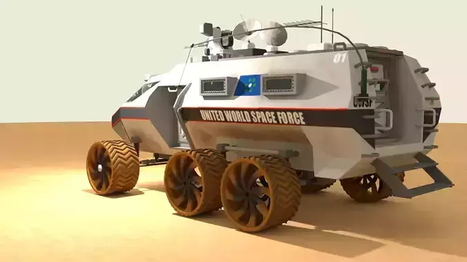 Mars Transportation Vehicle - Sci-Fi Armored Space Vehicle 3D model