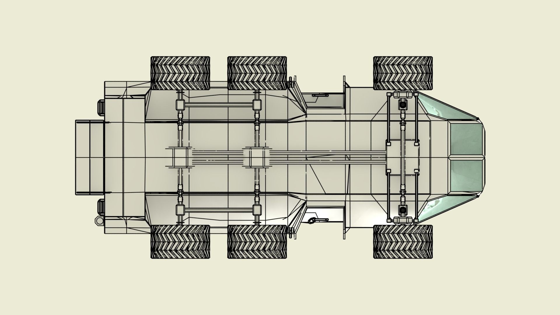 Mars Transportation Vehicle - Sci-Fi Armored Space Vehicle 3D model_28