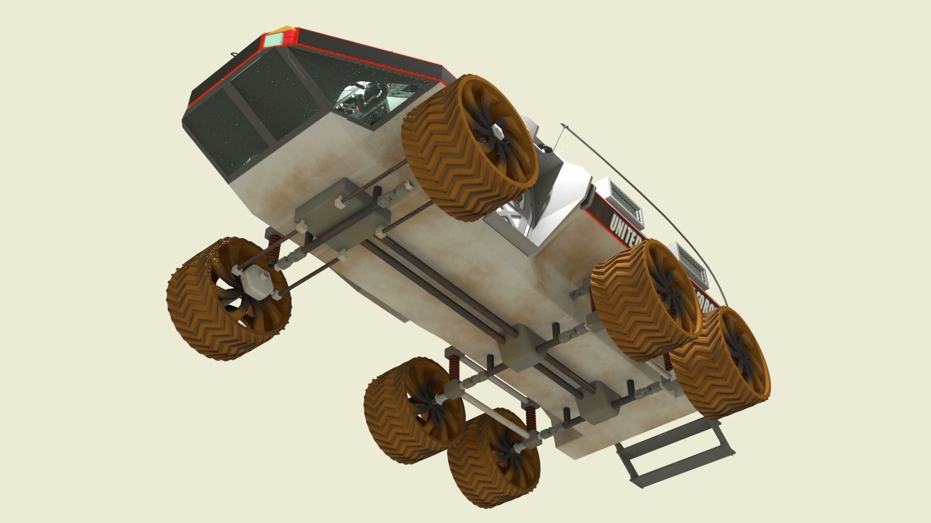 Mars Transportation Vehicle - Sci-Fi Armored Space Vehicle 3D model_13