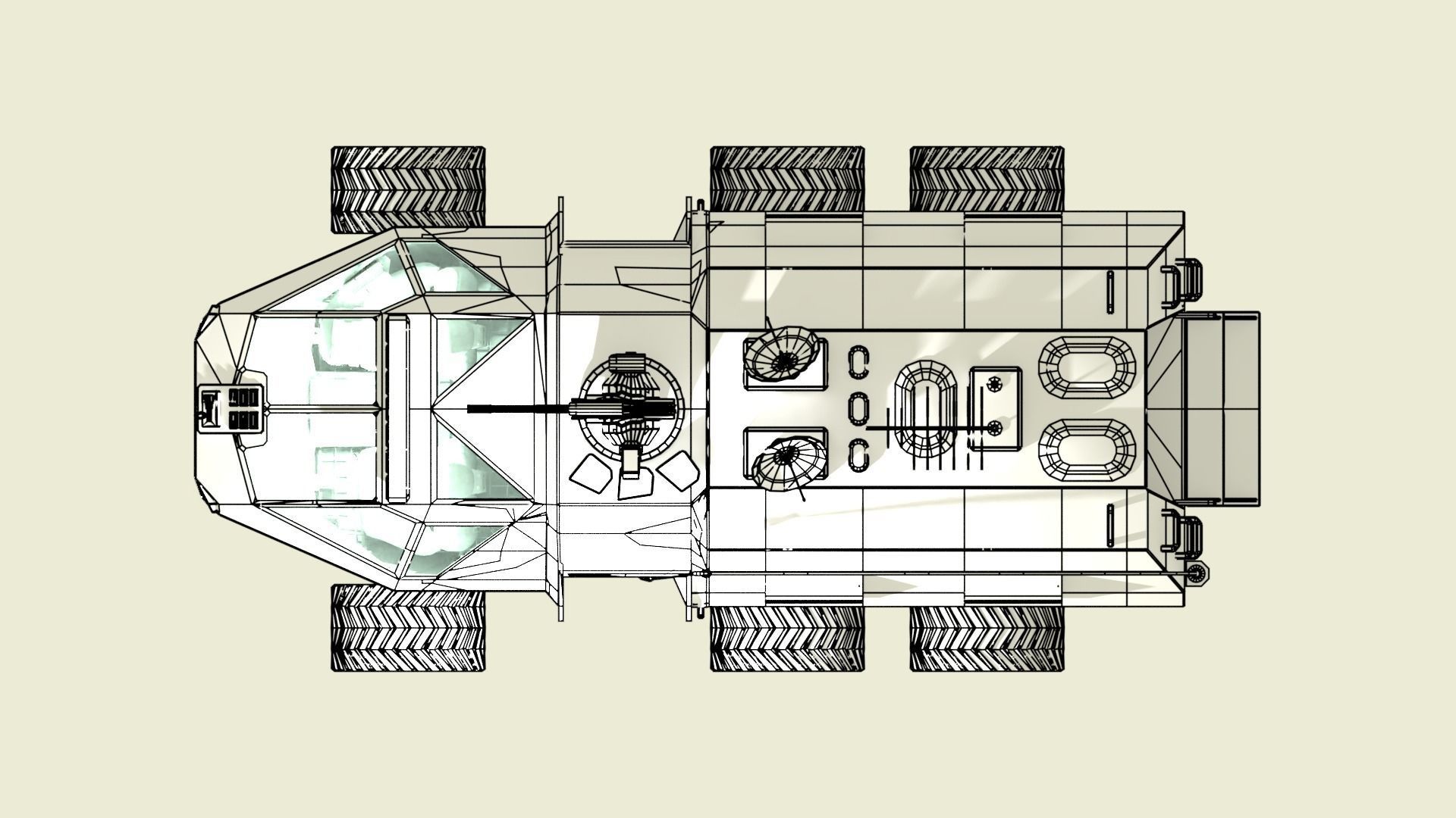 Mars Transportation Vehicle - Sci-Fi Armored Space Vehicle 3D model_27