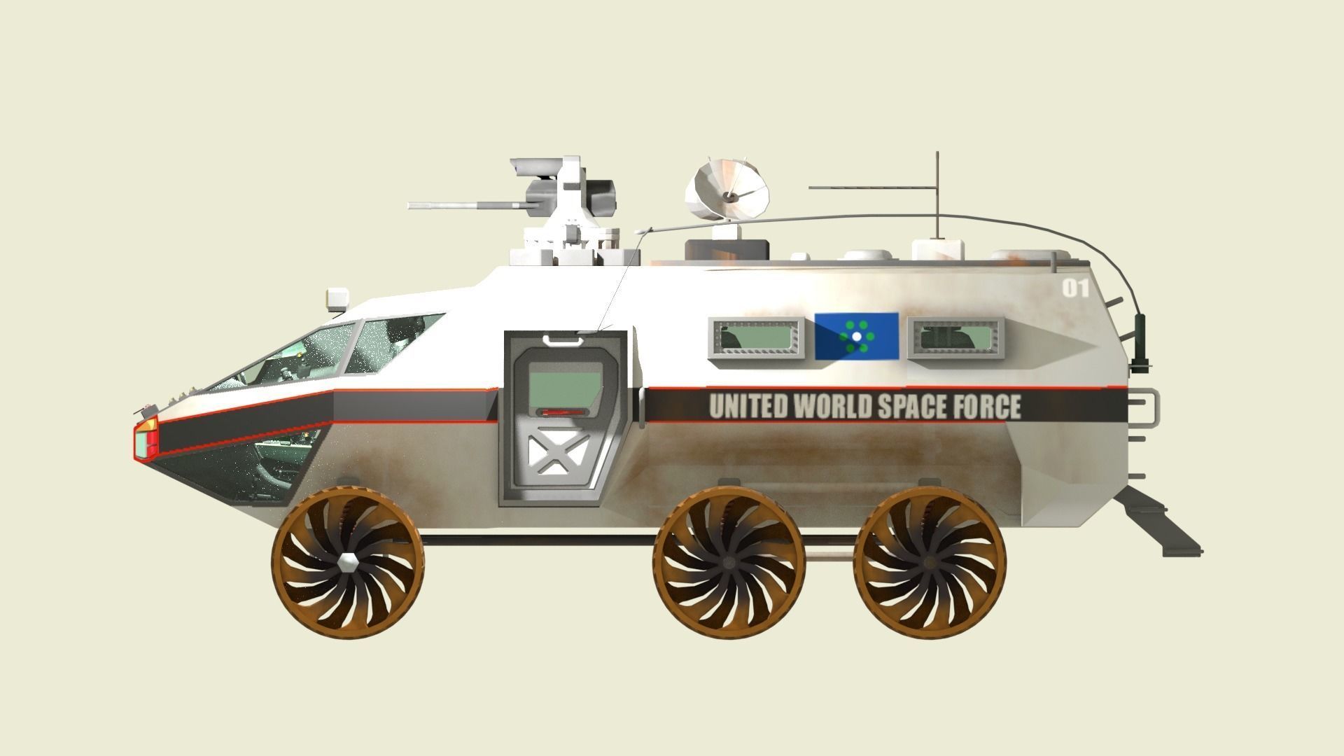 Mars Transportation Vehicle - Sci-Fi Armored Space Vehicle 3D model_8