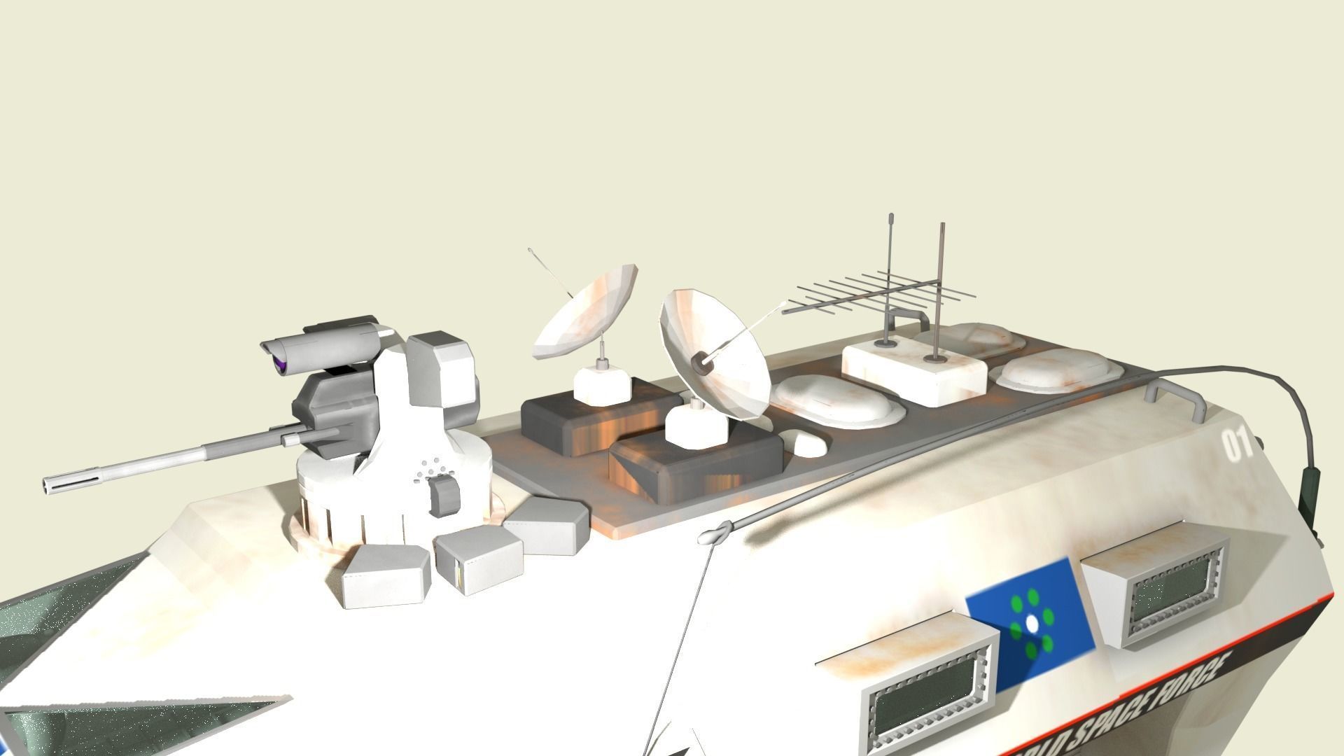 Mars Transportation Vehicle - Sci-Fi Armored Space Vehicle 3D model_14