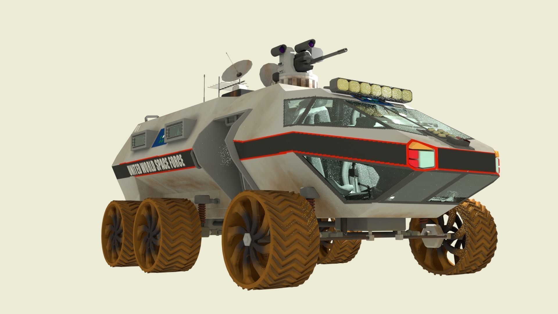 Mars Transportation Vehicle - Sci-Fi Armored Space Vehicle 3D model_4