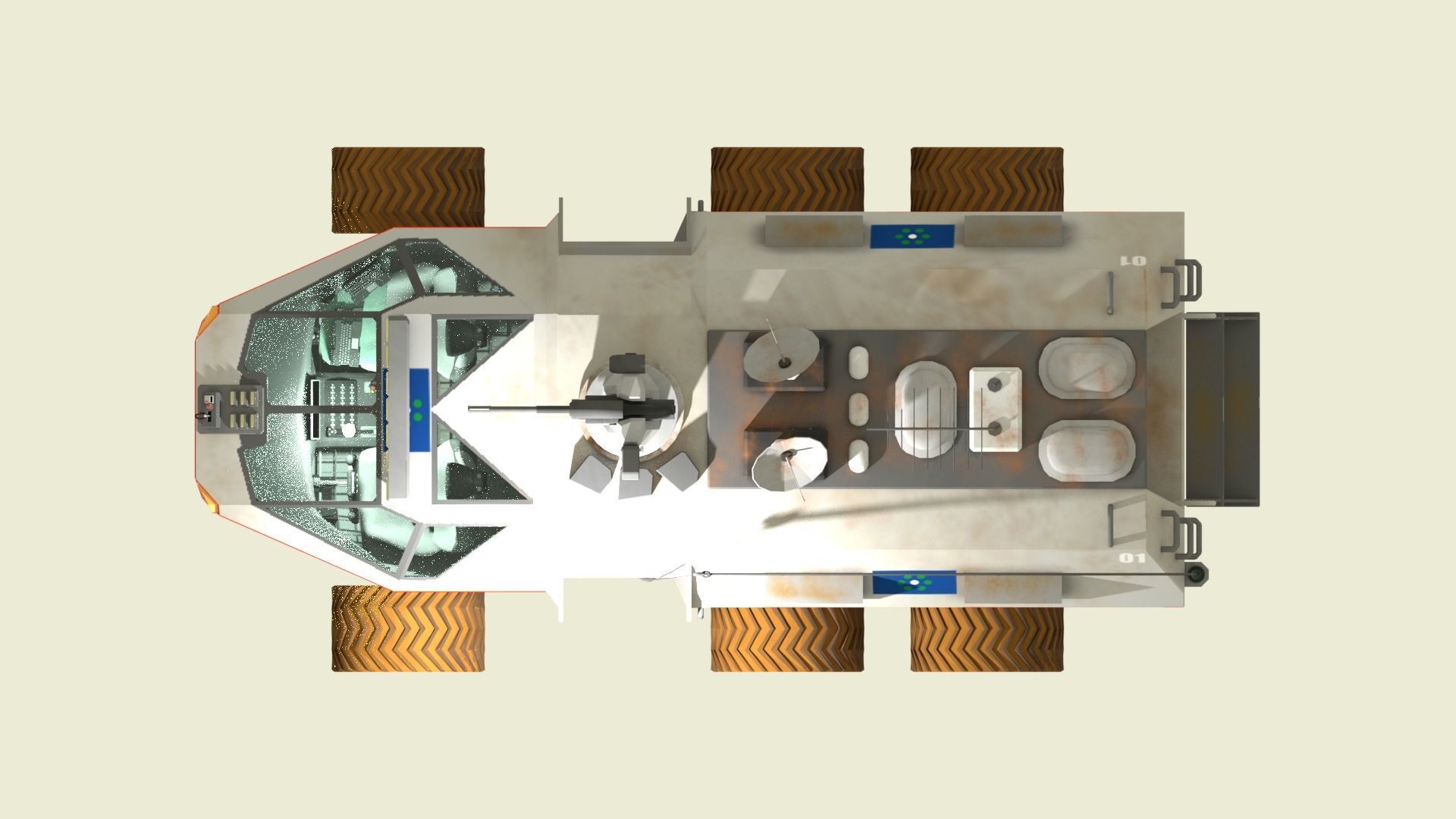 Mars Transportation Vehicle - Sci-Fi Armored Space Vehicle 3D model_11