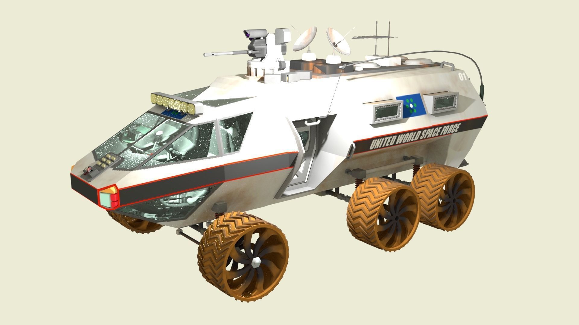 Mars Transportation Vehicle - Sci-Fi Armored Space Vehicle 3D model_1