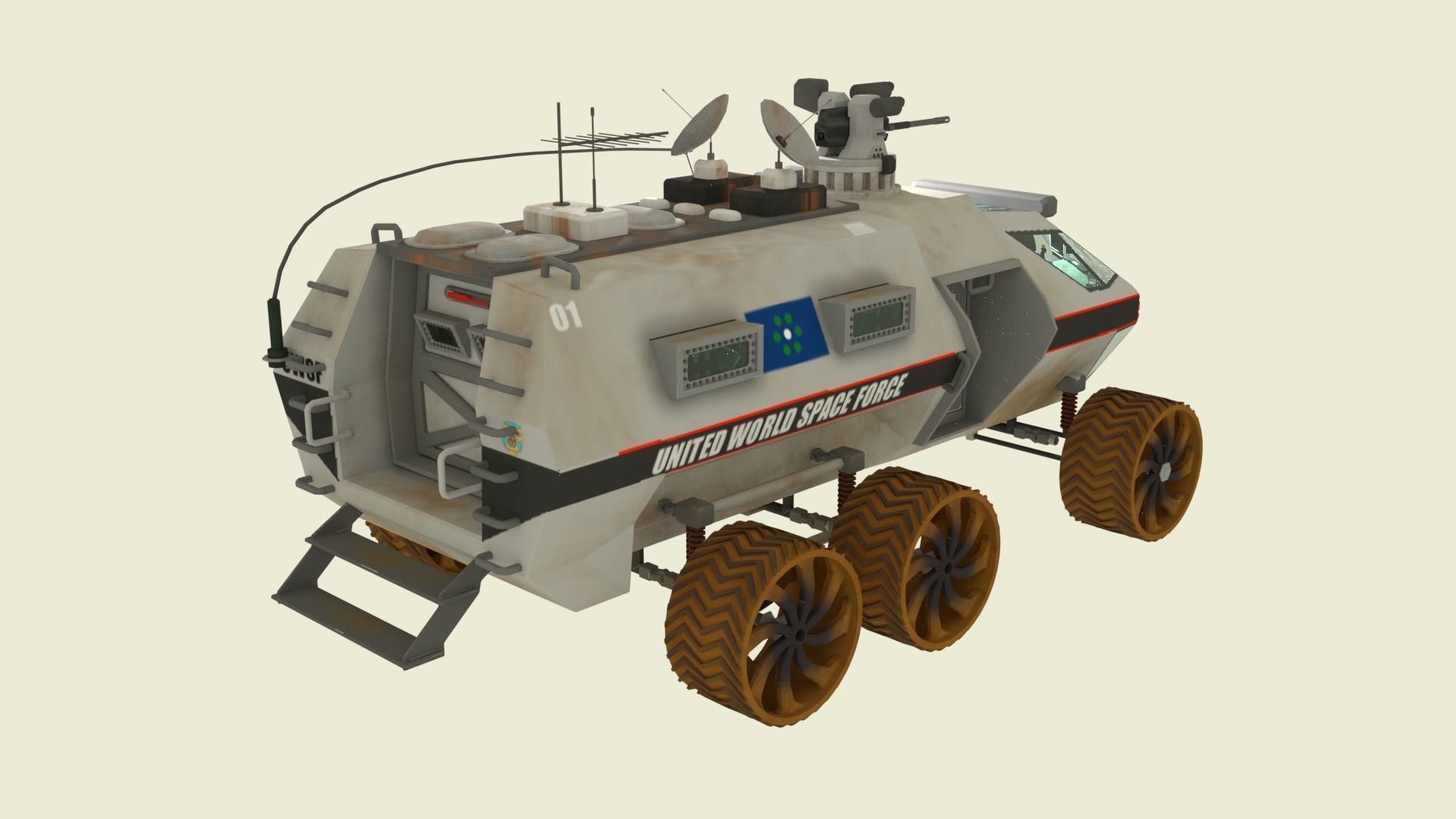 Mars Transportation Vehicle - Sci-Fi Armored Space Vehicle 3D model_3