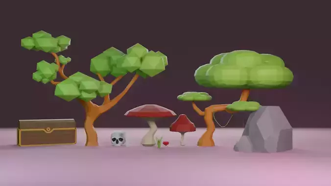 Low Poly assets PACK for game environment