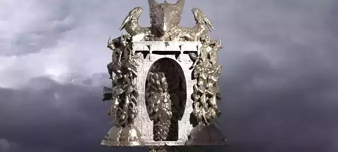 Dragon bone deity monolith Archway 7 3D model