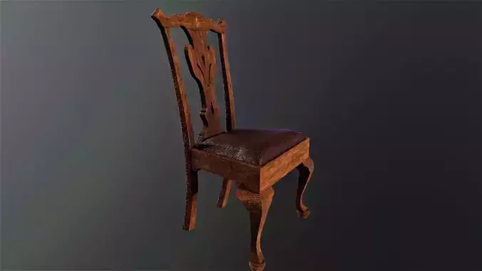 Chair model wooden with cowhide seat