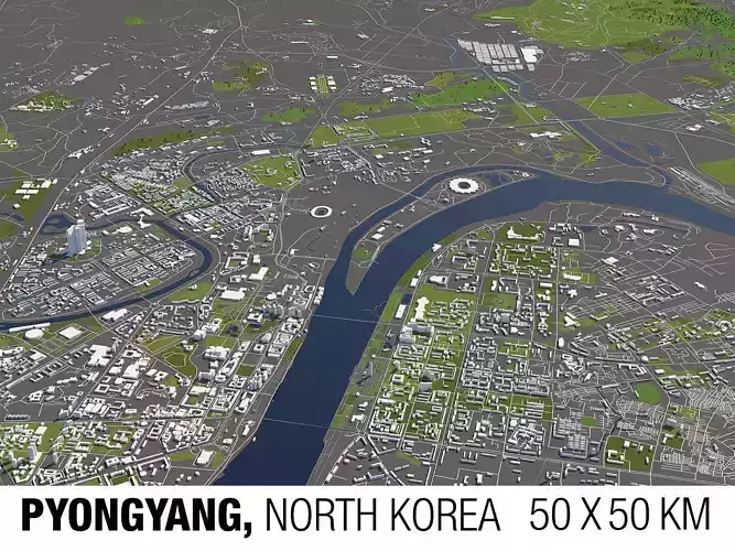 Pyongyang North Korea 50x50km