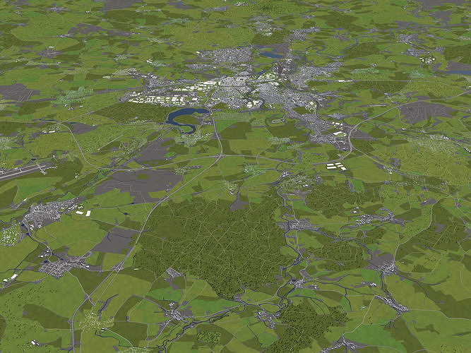 Pilsen Czech Republic 50x50km 3D City Map 3D model 6