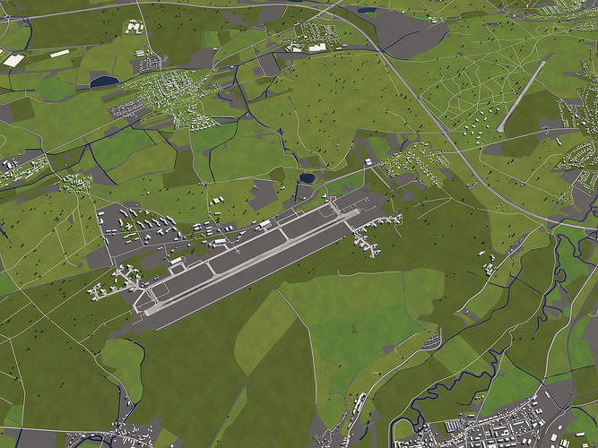 Pilsen Czech Republic 50x50km 3D City Map 3D model 5