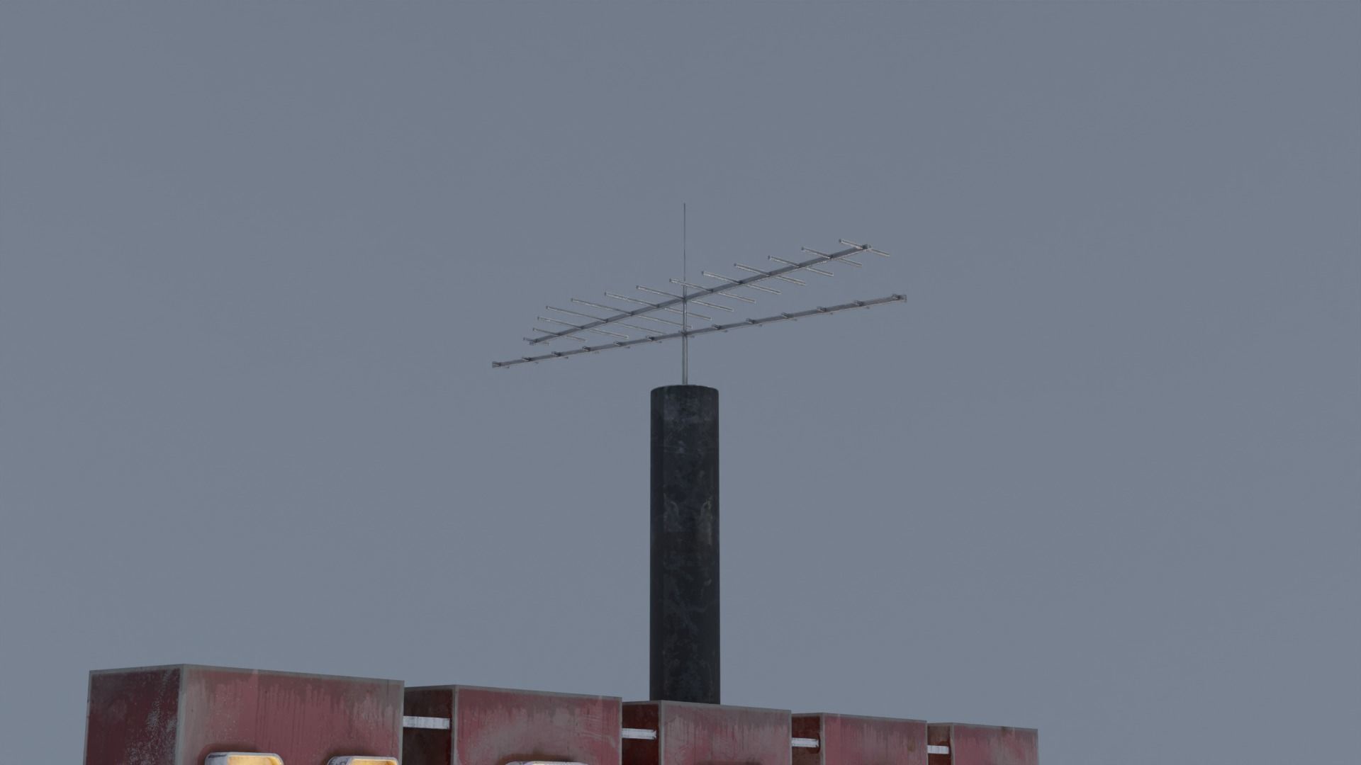 Large Retro Motel Sign with Antenna 4K 3D model_10