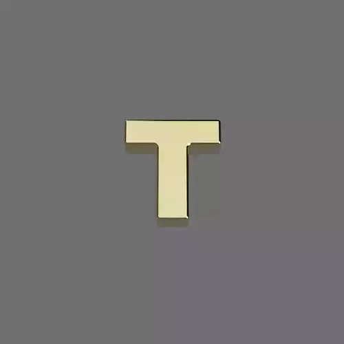 Alphabet T Letter Pendant 3D Model for Necklaces