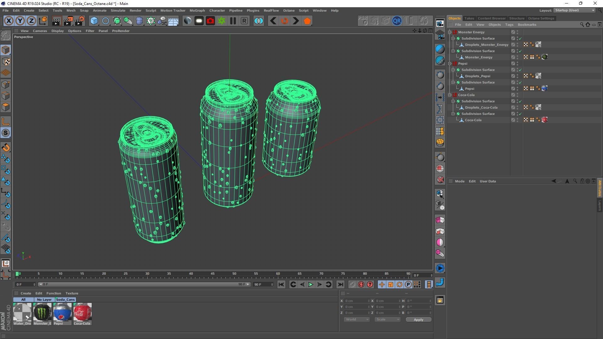 Soda Cans of Monster Coke and Pepsi Low-poly 3D model_22