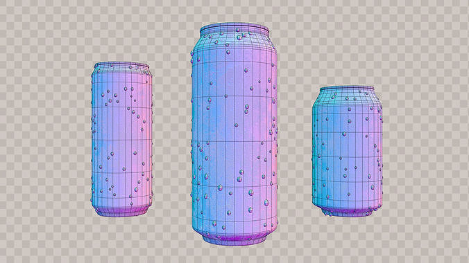 Soda Cans of Monster Coke and Pepsi Low-poly 3D model 5