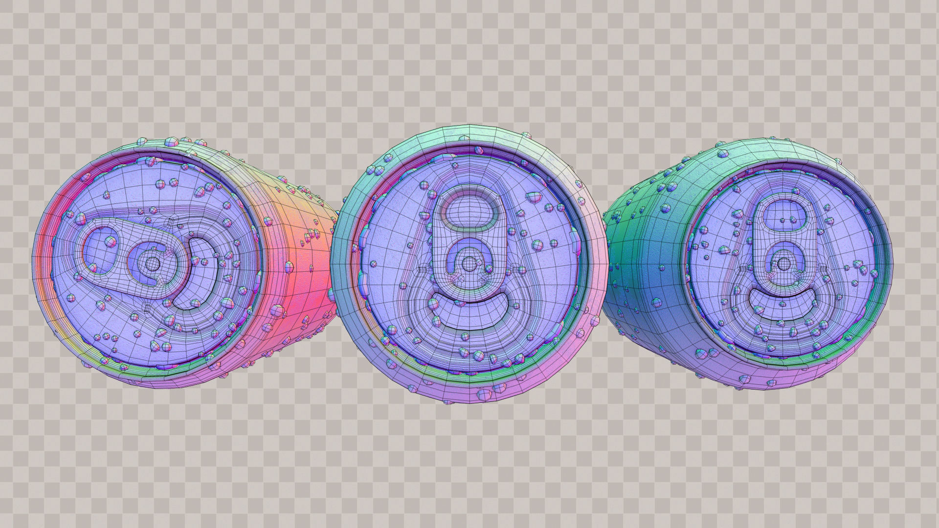 Soda Cans of Monster Coke and Pepsi Low-poly 3D model_4