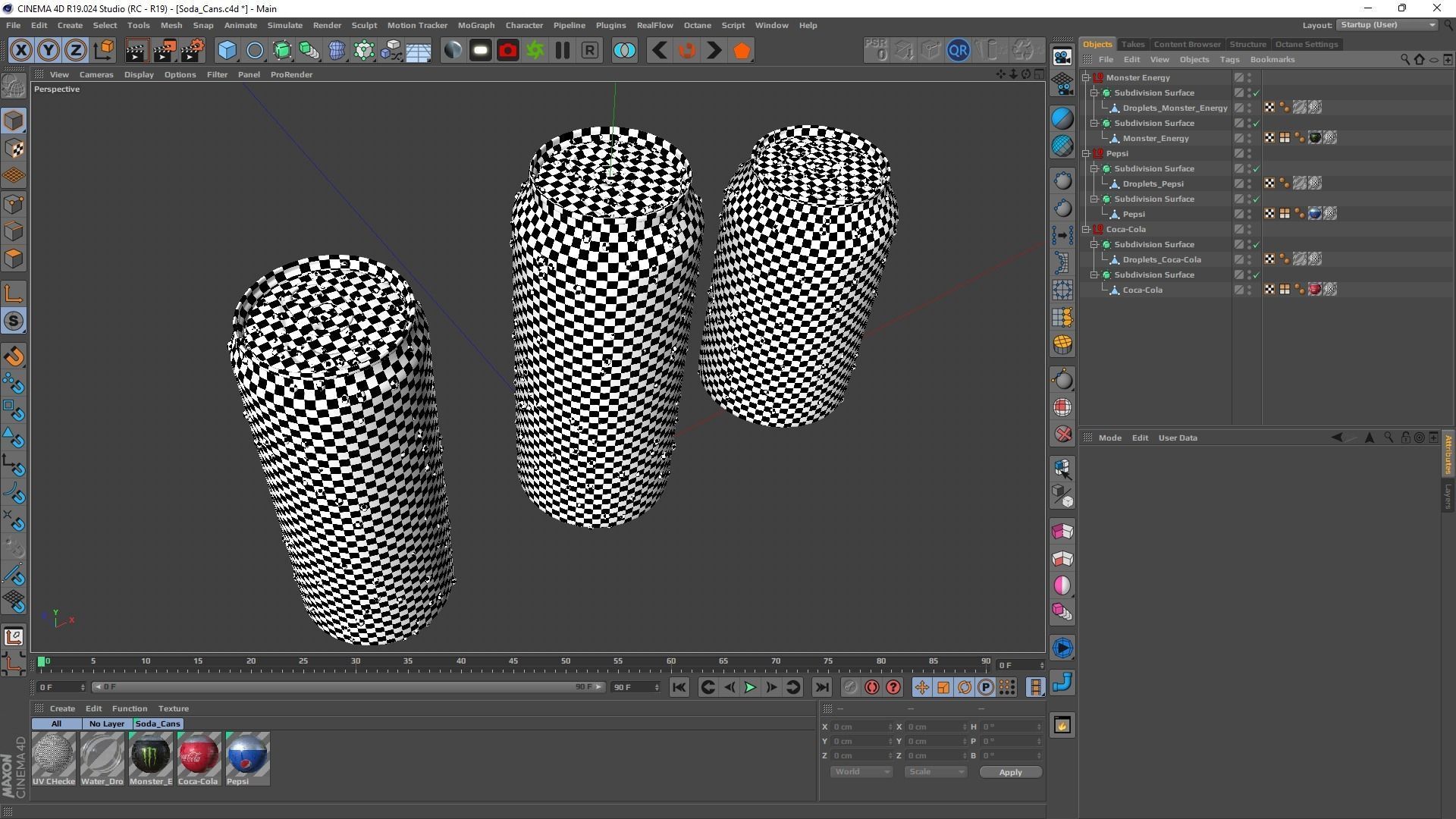 Soda Cans of Monster Coke and Pepsi Low-poly 3D model_21