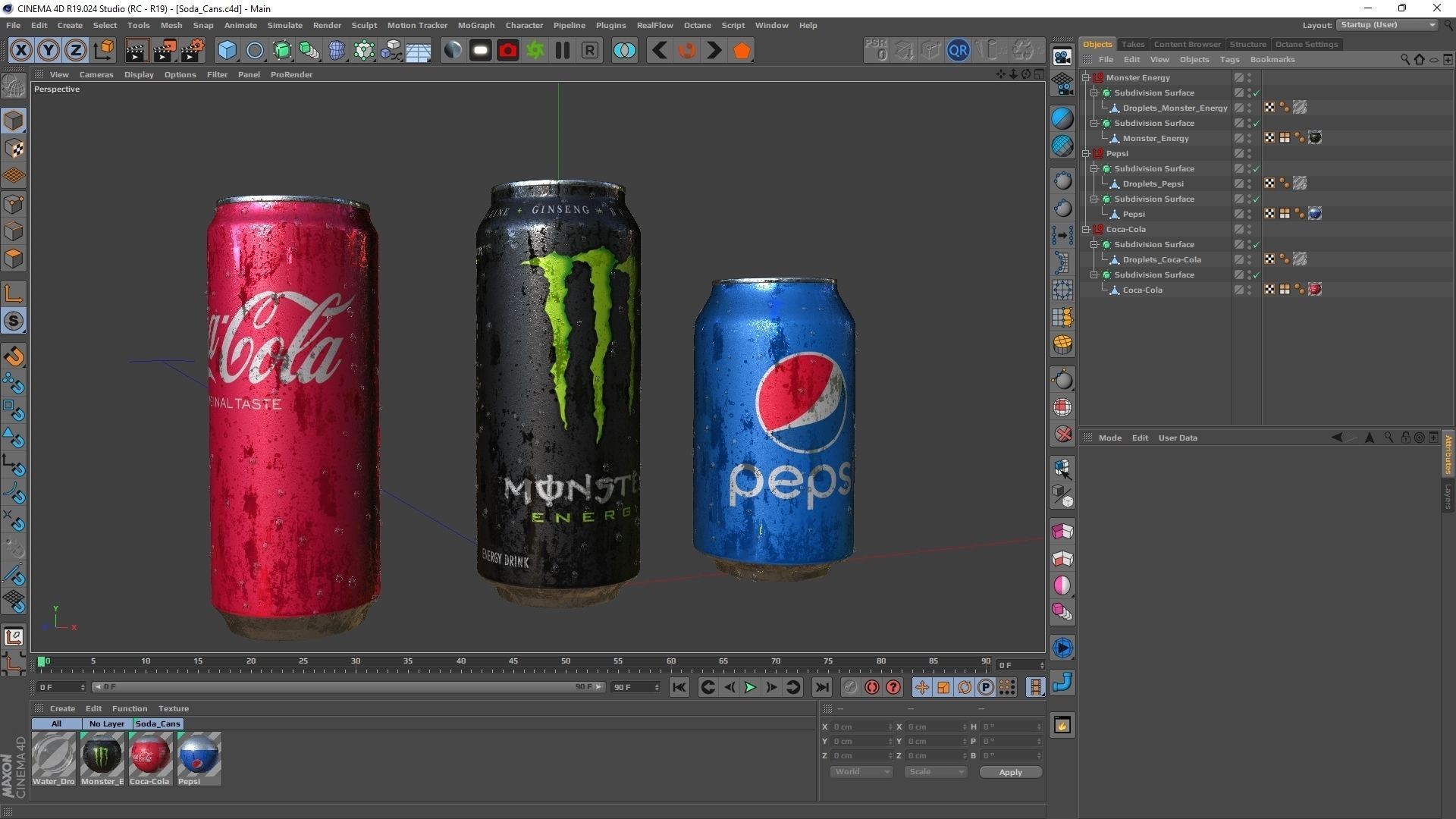 Soda Cans of Monster Coke and Pepsi Low-poly 3D model_23